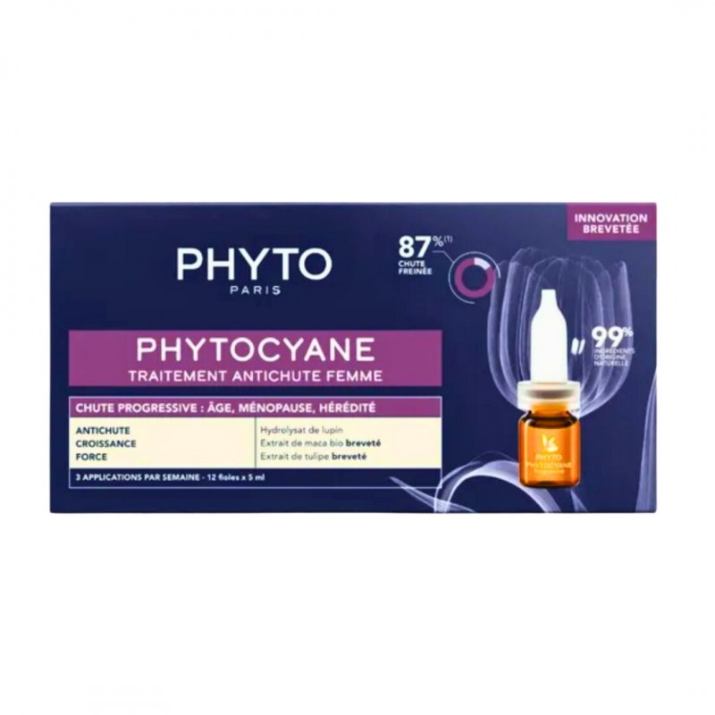 confezione di Phyto Phytocyane Fiale Donna Anticaduta Progressiva 12x5ml
