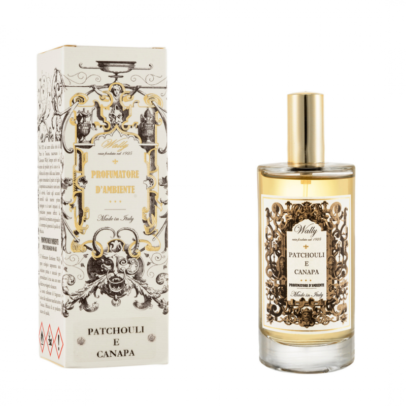 Wally 1925 Profumatore d'Ambiente Patchouli e Canapa 100ml Flacone in vetro e scatola