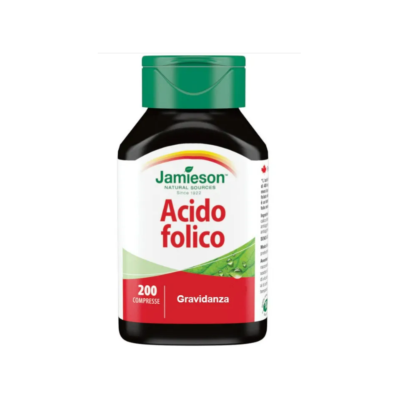 Scatola con Jamieson Acido Folico Integratore per Gravidanza 200 Compresse Scatola con Jamieson Acido Folico Integratore per Gravidanza 200 Compresse