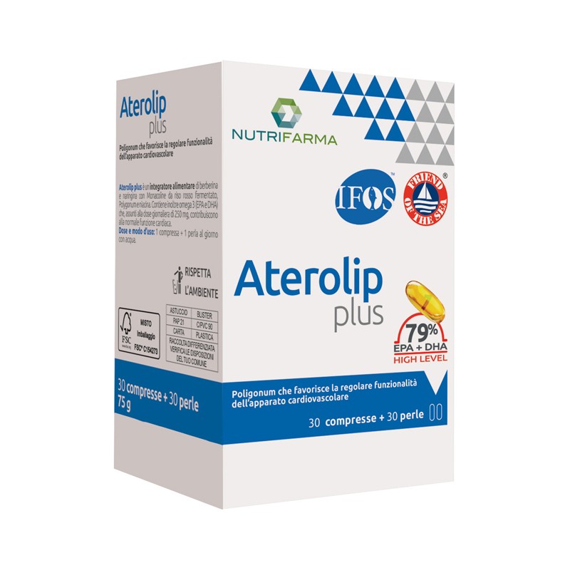 Aterolip Plus Integratore per Cuore 30 Compresse + 30 Perle Singole