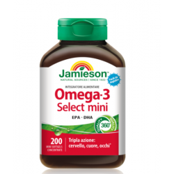 Jamieson Omega 3 Select Mini Integratore per Cuore 200 Piccole Perle Jamieson Omega 3 Select Mini Integratore per Cuore 200 Piccole Perle