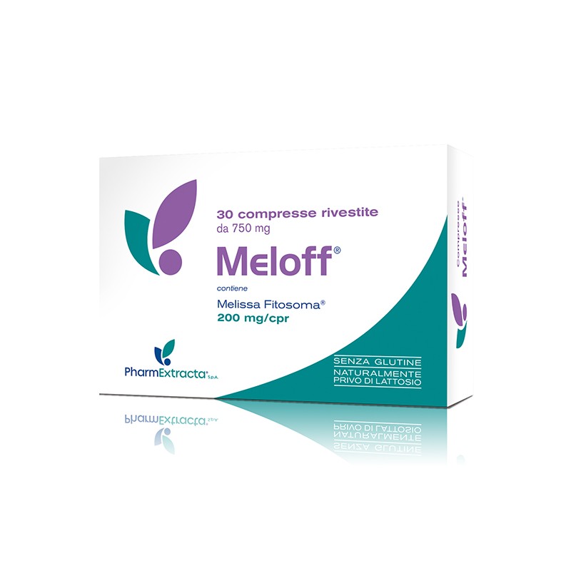 scatola di Meloff  Integratore con Melissa per Rilassamento 30 Compresse