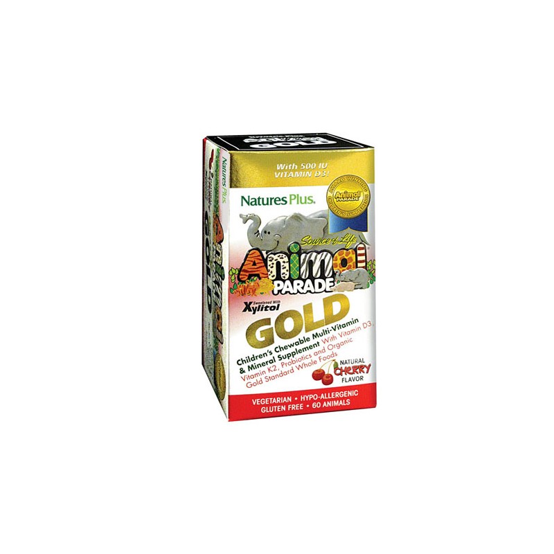 Natures Plus Animal Parade Gold Ciliegia Multivitaminico per Bambini 60 Tavolette Masticabili Natures Plus Animal Parade Gold Ciliegia Multivitaminico per Bambini 60 Tavolette Masticabili