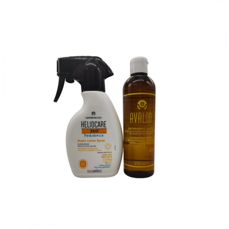 Heliocare 360° Atopic Lotion Spray + Avalon Detergente kit da 2 pezzi Heliocare 360° Atopic Lotion Spray + Avalon Detergente kit da 2 pezzi