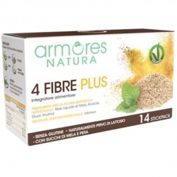 Confezione di Armores Natura 4 Fibre Plus Integratore per Intestino 14 Bustine Confezione di Armores Natura 4 Fibre Plus Integratore per Intestino 14 Bustine