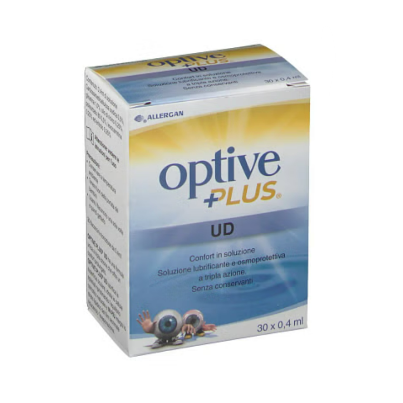 scatola di Optive Plus Ud Gocce Oculari Collirio 30 Flaconcini Monodose
