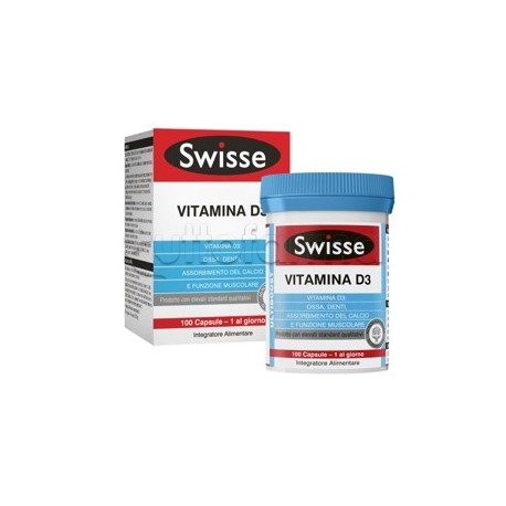 Swisse Vitamina D3 Integratore per Ossa e Denti 100 Capsule