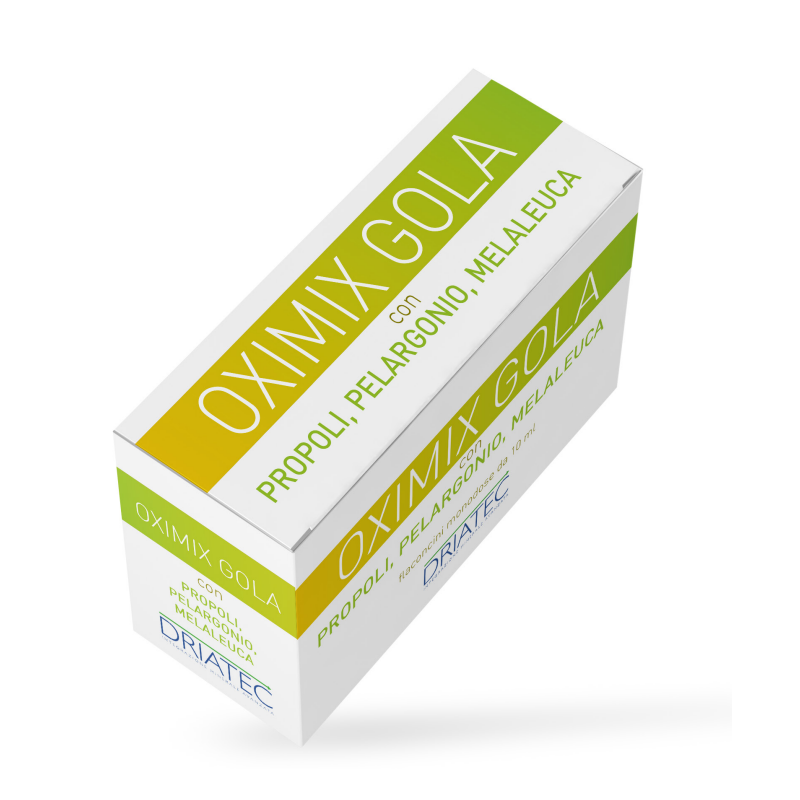 scatola di Oximix Tosse Gola Integratore per Vie Respiratorie 10 Flaconcini