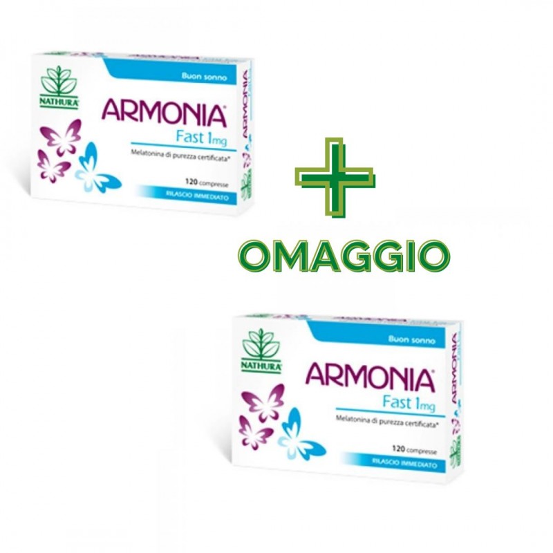 Doppia confezione di Armonia Fast 1mg Melatonina 120 Compresse + CONFEZIONE OMAGGIO Doppia confezione di Armonia Fast 1mg Melatonina 120 Compresse + CONFEZIONE OMAGGIO