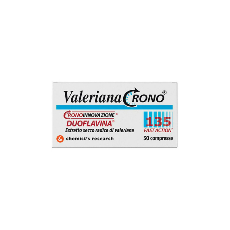 scatola di Valeriana Crono Integratore per Sonno e Agitazione 30 Compresse