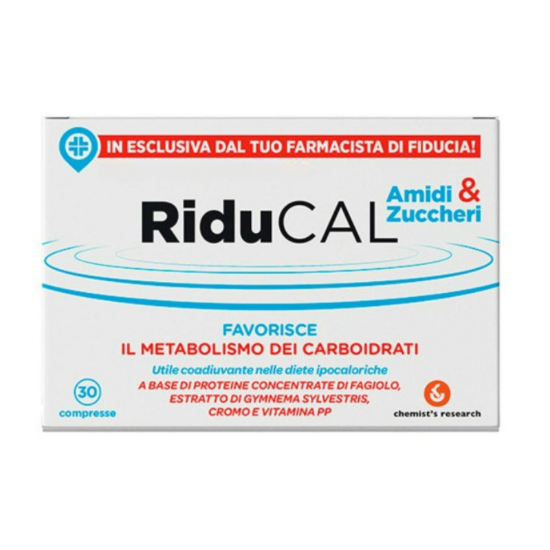 scatola di Riducal Amidi & Zuccheri Integratore per Metabolismo 30 Compresse scatola di Riducal Amidi & Zuccheri Integratore per Metabolismo 30 Compresse