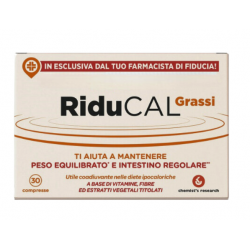 scatola di Riducal Grassi Integratore per Controllo del Peso 30 Compresse scatola di Riducal Grassi Integratore per Controllo del Peso 30 Compresse