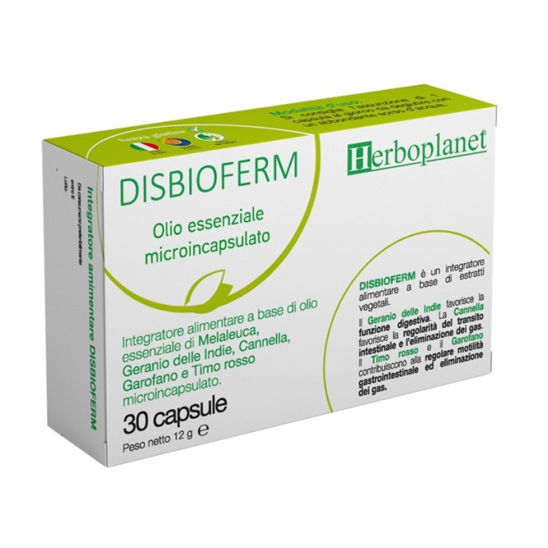 Scatola Herboplanet DisbioFerm Integratore per Digestione 30 Compresse