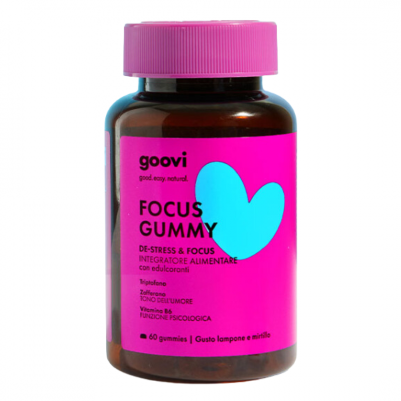 Goovi Focus Gummy Integratore De-stress e Focus 60 Caramelle barattolo
