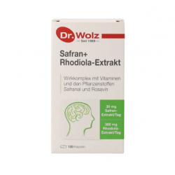 confezione di Dr. Wolz Estratto di Rodiola e Zafferano per Umore 120 Capsule confezione di Dr. Wolz Estratto di Rodiola e Zafferano per Umore 120 Capsule
