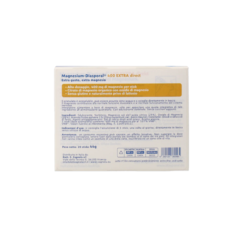 Dott. Cagnola Magnesio Diasporal Direkt 400mg 20 Stick Dott. Cagnola Magnesio Diasporal Direkt 400mg 20 Stick