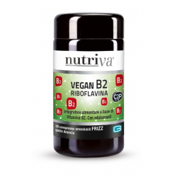 barattolo di Nutriva Vegan B2 Riboflavina 30 Compresse barattolo di Nutriva Vegan B2 Riboflavina 30 Compresse