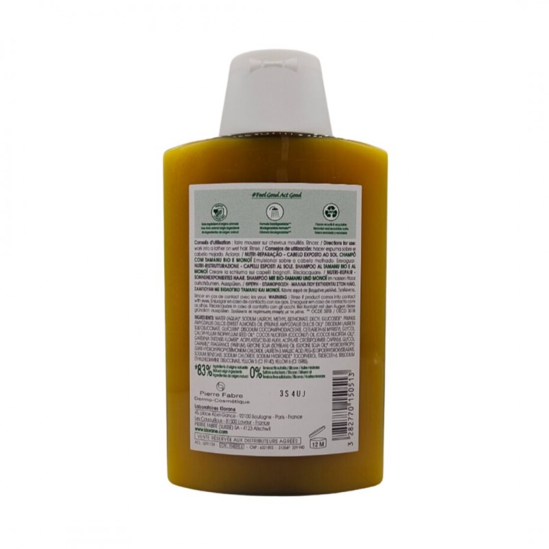 Klorane Les Polysianes Shampoo Nutri Repair Doposole al Monoi 200ml Klorane Les Polysianes Shampoo Nutri Repair Doposole al Monoi 200ml