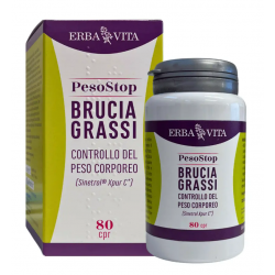 confezione di Erba Vita PesoStop Brucia Grassi Integratore per Controllo del Peso 80 Compresse confezione di Erba Vita PesoStop Brucia Grassi Integratore per Controllo del Peso 80 Compresse