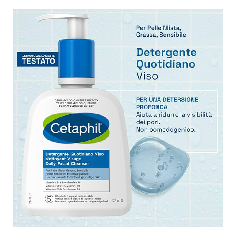 caratteristiche Cetaphil Detergente Quotidiano Viso per Pelle Mista e Grassa 237ml