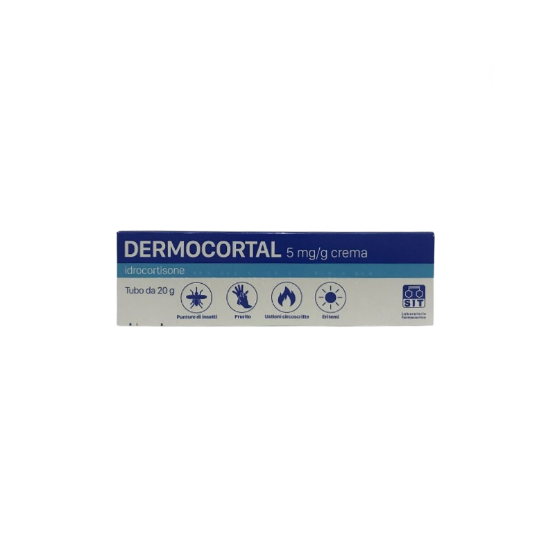 flacone di Dermocortal Crema 20 gr 0,5% per Eczemi e Prurito Punture di Zanzara