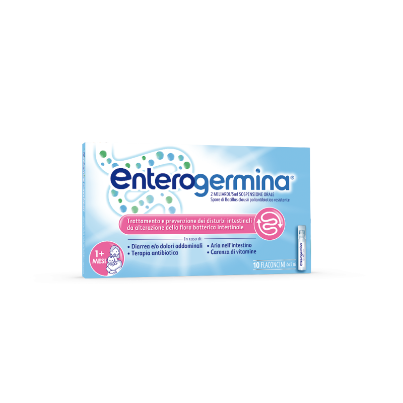 nuova confezione di Enterogermina 2 Miliardi Fermenti Lattici 10 Flaconcini 5 ml