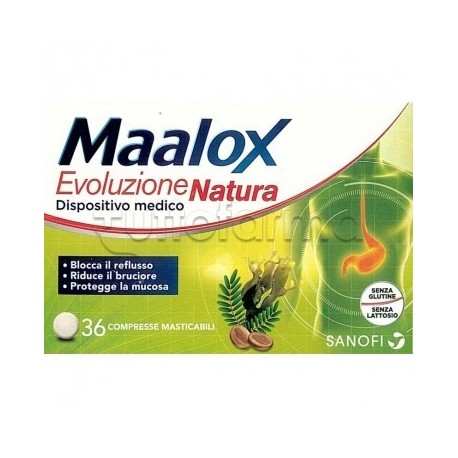 Maalox Evoluzione Natura per il reflusso gastrico - 36 compresse masticabili