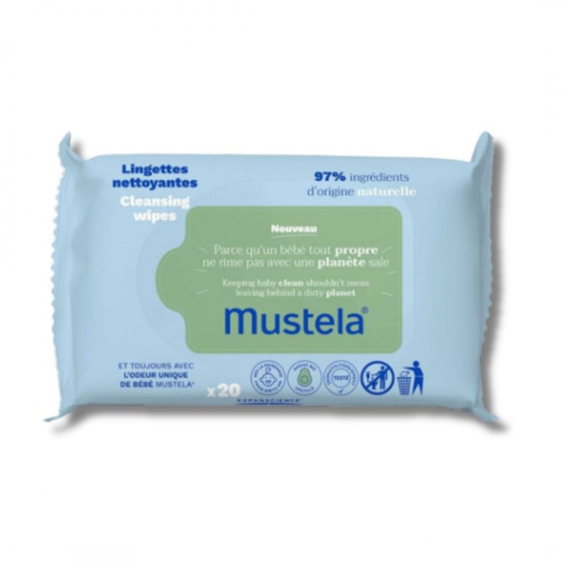 Confezione di Mustela Salviette Detergenti Profumate per Cambio Pannolino 60 Pezzi