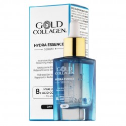 Gold Collagen Hydra Essence Siero Idratante Rimpolpante 30ml Flacone e Scatola Gold Collagen Hydra Essence Siero Idratante Rimpolpante 30ml Flacone e Scatola