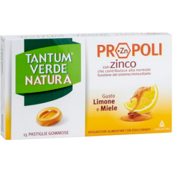 Tantum Verde Natura Propoli e Zinco Limone e Miele 15 Pastiglie Tantum Verde Natura Propoli e Zinco Limone e Miele 15 Pastiglie