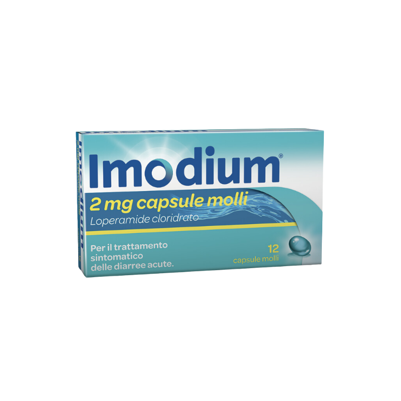 nuova confezione di Imodium 12 Capsule Molli 2 mg Contro Diarrea