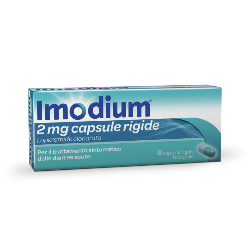 confezione di Imodium 8 Capsule Rigide 2 mg Contro Diarrea