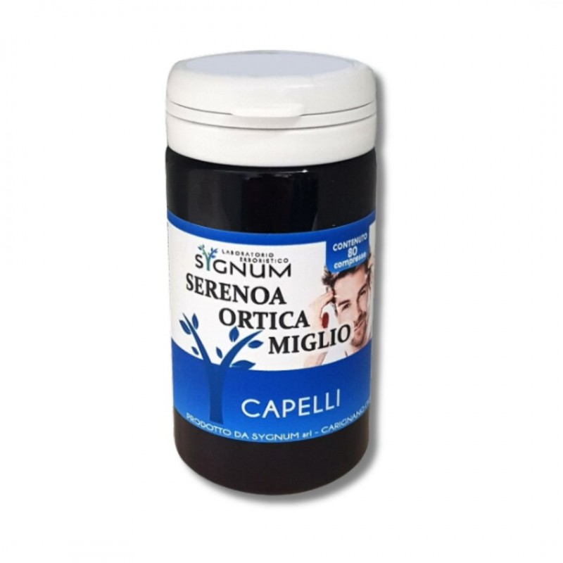 Barattolo di Sygnum Serenoa Ortica Miglio per Unghie e Capelli 80 Compresse Barattolo di Sygnum Serenoa Ortica Miglio per Unghie e Capelli 80 Compresse