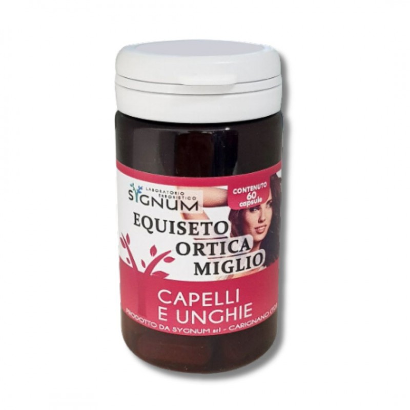 confezione di Sygnum Equiseto Ortica Miglio per Unghie e Capelli 60 Capsule confezione di Sygnum Equiseto Ortica Miglio per Unghie e Capelli 60 Capsule