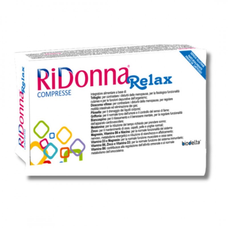 Confezione di RiDonna Relax Integratore per Benessere durante la Menopausa 30 Compresse