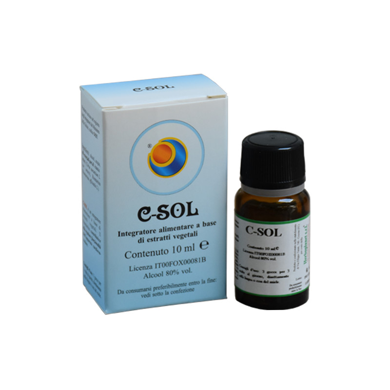 Herboplanet C-Sol Gocce per Rilassamento e Circolazione 10ml flacone e scatola Herboplanet C-Sol Gocce per Rilassamento e Circolazione 10ml flacone e scatola