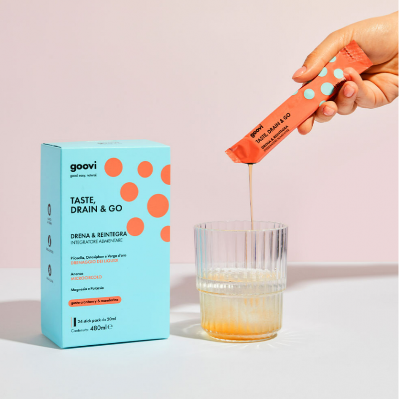 Goovi Drenante Cranberry e Mandarino Integratore per Microcircolo 24 Stick da 20ml Goovi Drenante Cranberry e Mandarino Integratore per Microcircolo 24 Stick da 20ml