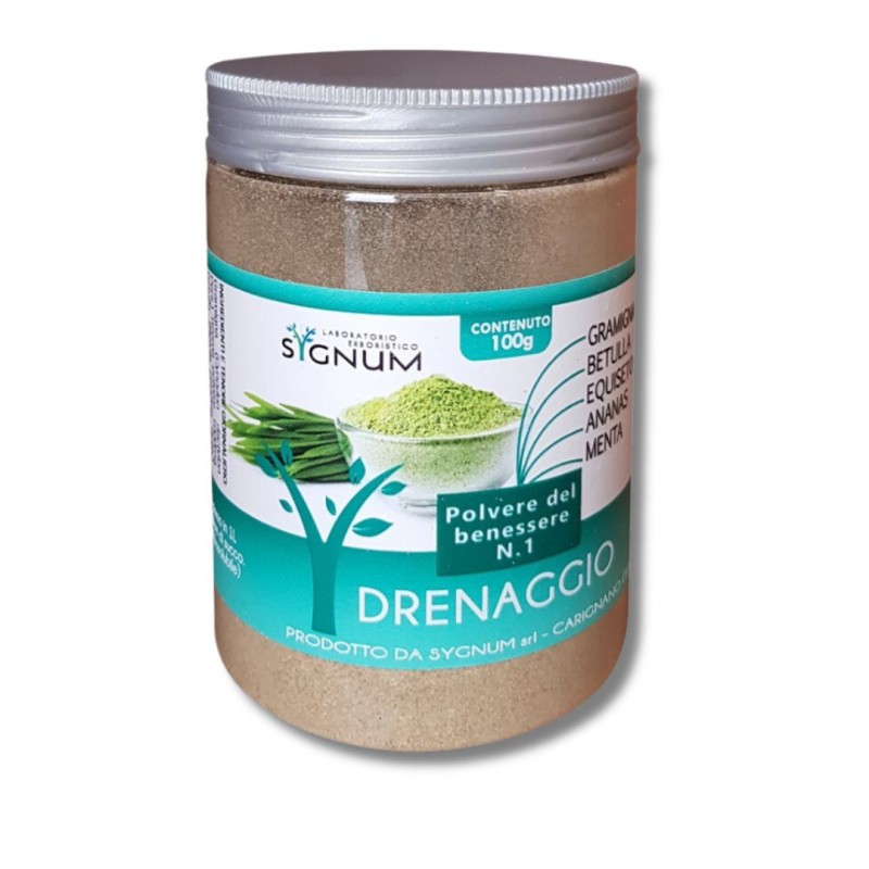 Barattolo di Sygnum Polvere del Benessere N.1 Drenaggio Integratore Drenante 100g