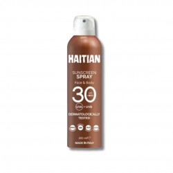 Flacone di Haitian Solare Spray Trasparente Viso e Corpo SPF30 Resistente all'Acqua 200ml Flacone di Haitian Solare Spray Trasparente Viso e Corpo SPF30 Resistente all'Acqua 200ml