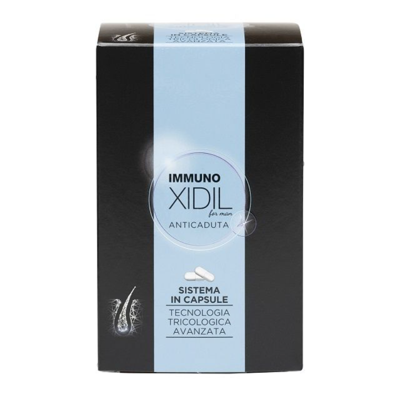 scatola Immuno Xidil Uomo Integratore per Capelli 60 Capsule scatola Immuno Xidil Uomo Integratore per Capelli 60 Capsule