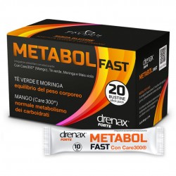 Drenax Forte Metabol Fast Integratore per Controllo del Peso 20 Bustine Stick scatola e stick Drenax Forte Metabol Fast Integratore per Controllo del Peso 20 Bustine Stick scatola e stick