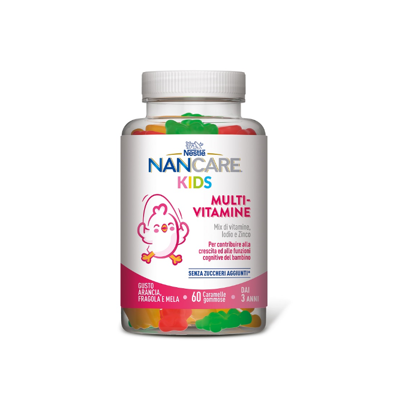 barattolo di Nestlé NanCare Kids Multivitaminico per Bambini 60 Gommose barattolo di Nestlé NanCare Kids Multivitaminico per Bambini 60 Gommose