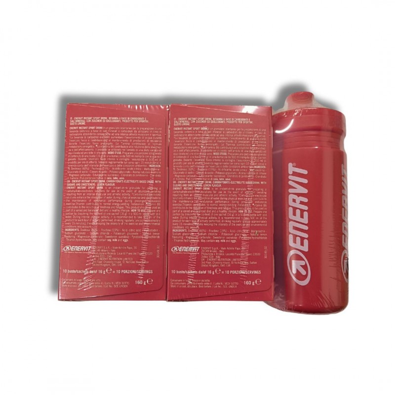 Retro della confezione di Enervit Instant Sport Drink Bevanda Sali Minerali Gusto Limone 20 Bustine + Borraccia 500ml Retro della confezione di Enervit Instant Sport Drink Bevanda Sali Minerali Gusto Limone 20 Bustine + Borraccia 500ml