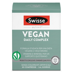confezione di Swisse Vegan Daily Complex Integratore per Vegani 30 Compresse confezione di Swisse Vegan Daily Complex Integratore per Vegani 30 Compresse