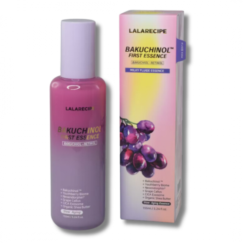 Lalarecipe Bakuchinol Crema Fluida Anti Macchie e Antiage Cosmesi Coreana 155ml flacone e scatola