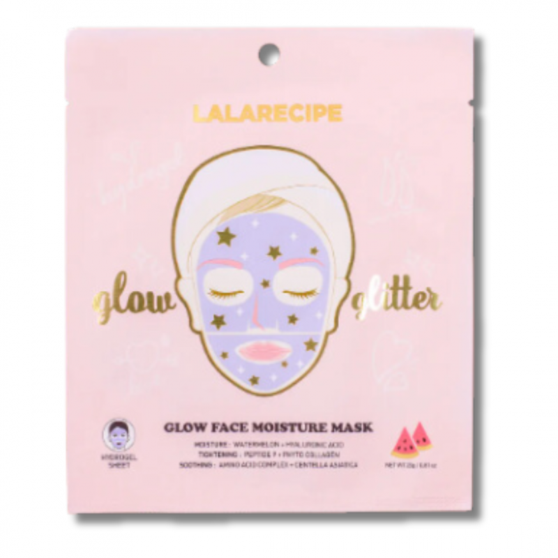Lalarecipe Glow Face Moisture Mask Maschera Coreana Viso con Glitter 10 pezzi confezione