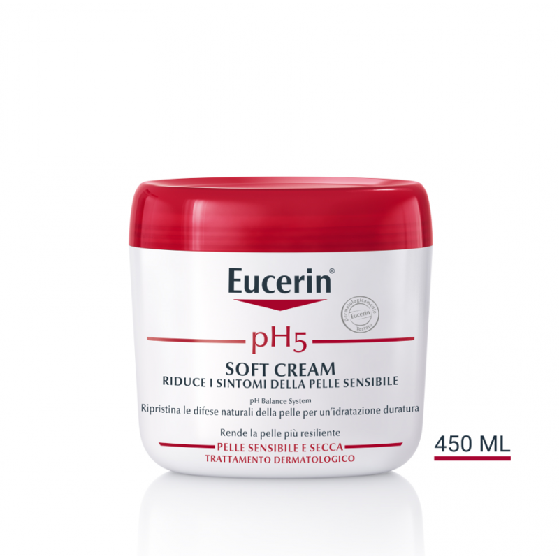 barattolo di Eucerin pH5 Soft Cream Crema Idratante Pelle Secca e Sensibile Barattolo 450ml barattolo di Eucerin pH5 Soft Cream Crema Idratante Pelle Secca e Sensibile Barattolo 450ml