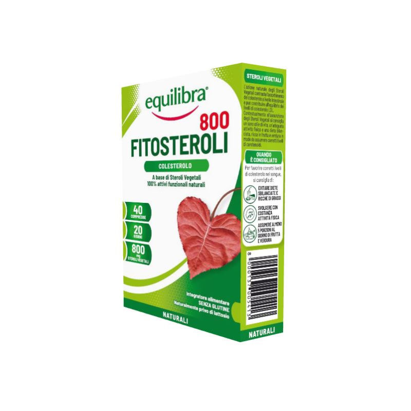 confezione di Equilibra 800 Fitosteroli Integratore per Colesterolo 40 Compresse confezione di Equilibra 800 Fitosteroli Integratore per Colesterolo 40 Compresse
