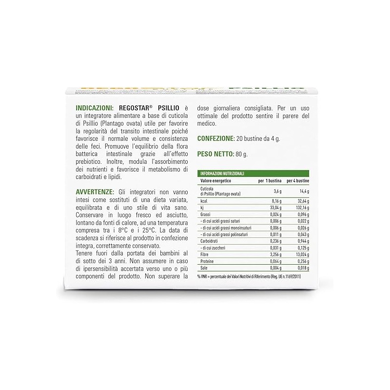 Regostar Psillio Integratore per Stitichezza e Feci Dure 20 Bustine Arancia Regostar Psillio Integratore per Stitichezza e Feci Dure 20 Bustine Arancia