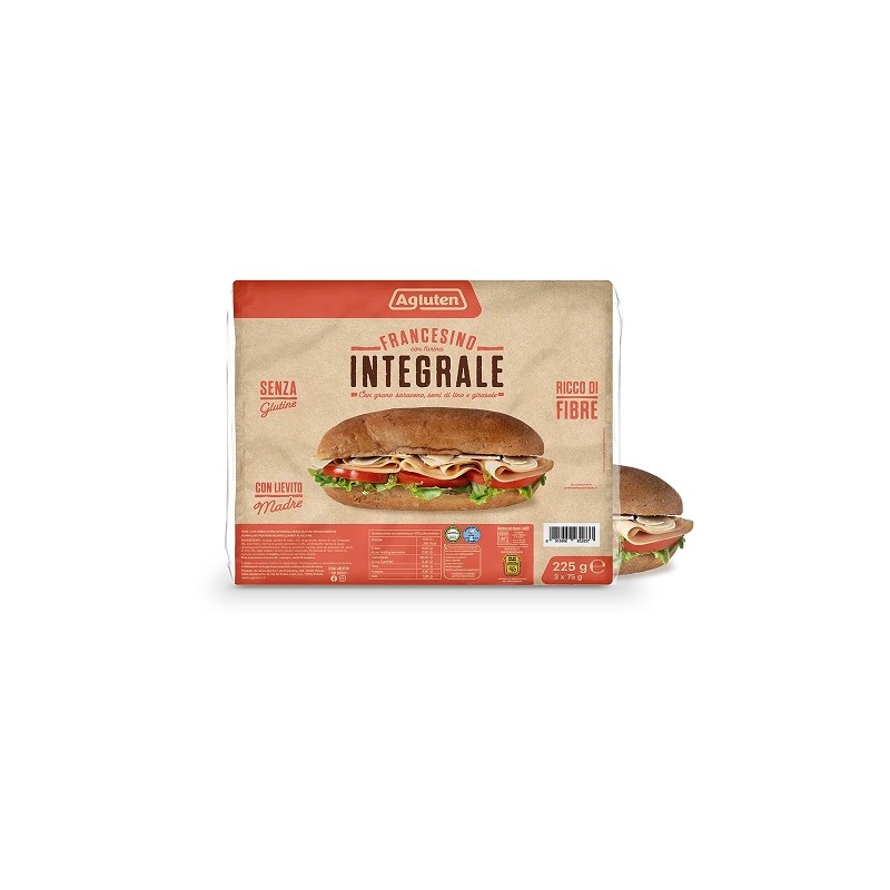 Agluten Francesino Farina Integrale per Dieta Senza Glutine 225 g e 75 g Agluten Francesino Farina Integrale per Dieta Senza Glutine 225 g e 75 g